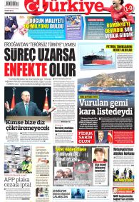 Türkiye Gazetesi Gazete Manşeti