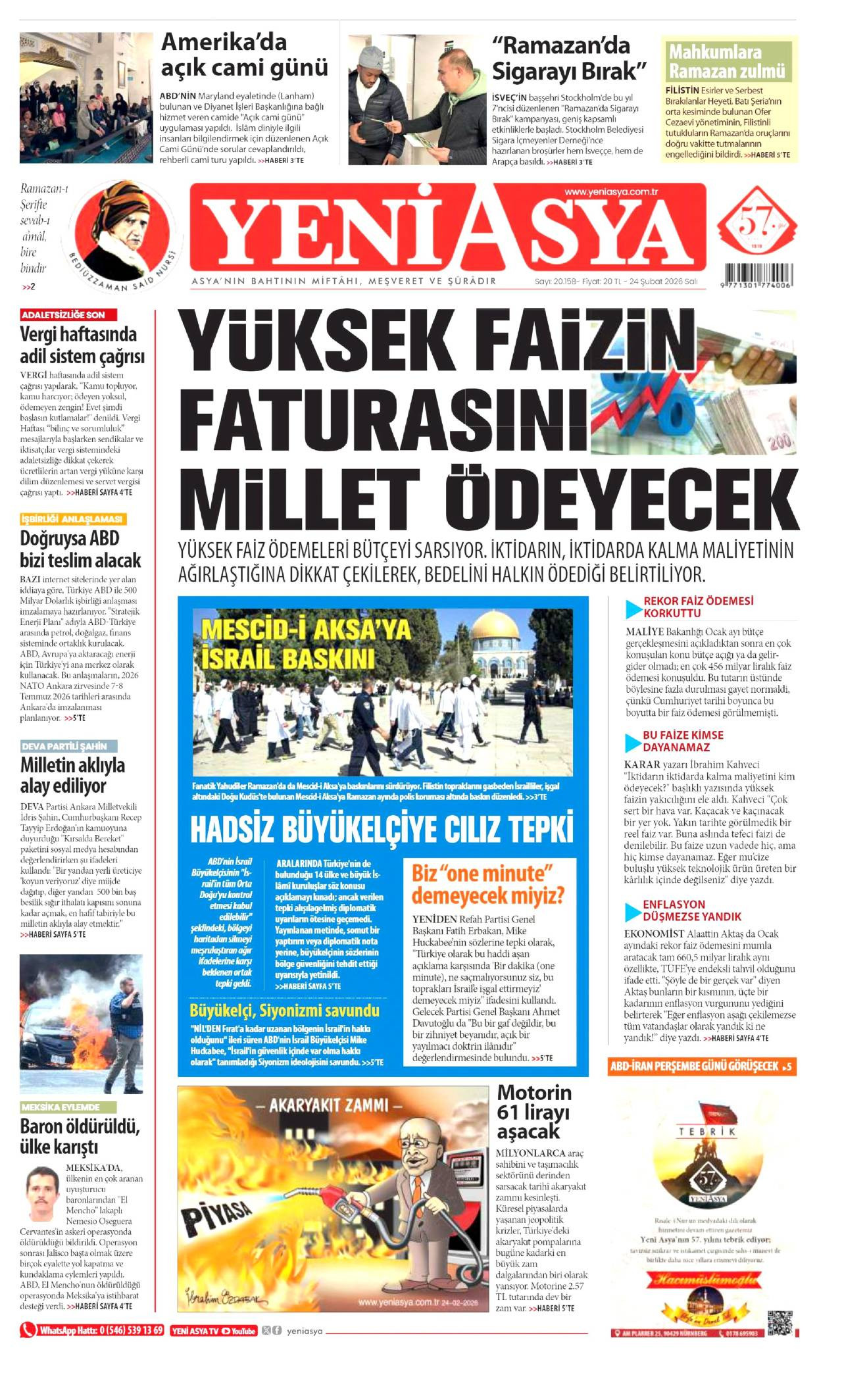 Yeni Asya Gazete Manşeti